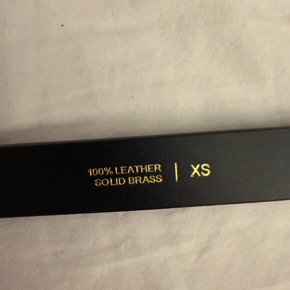 Aritzia Perennial Solid Brass Leather Belt (Black/Gold) - Picture 6 of 6